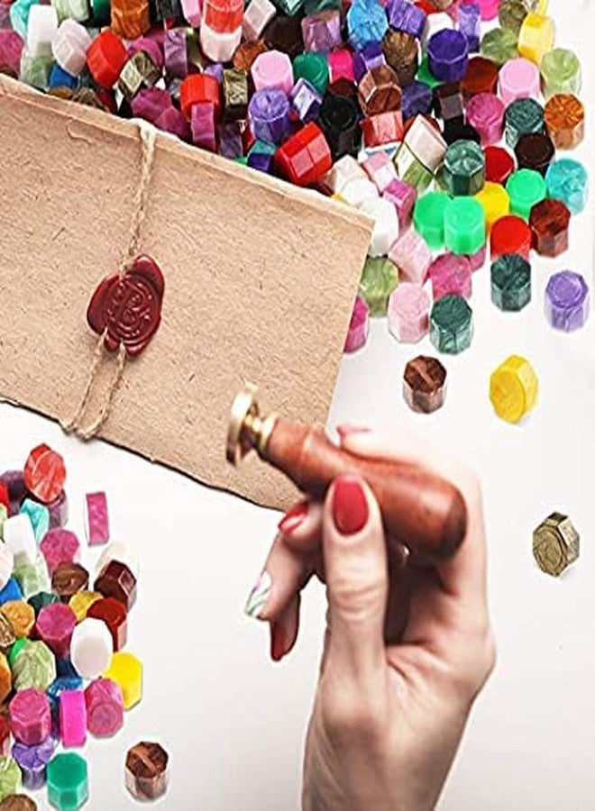 Kunya® Wax Seal Octagon Beans Stamps for Vintage Craft Envelope Documents Wedding Birthday Party Invitation Sealing Wax Ancient Sealing Wax Stamp Making - 100 Pieces, Mixed Color - Image 3